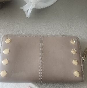 Hammitt Taupe Wallet with Gold Studs